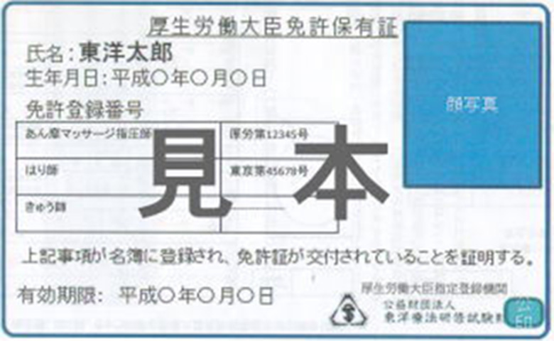 国家資格を保有していることを証明する携帯カード